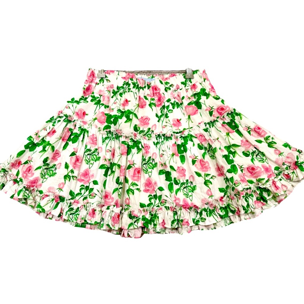 Hill House Paz Skirt in Pink Roses Size L - Picture 2 of 8